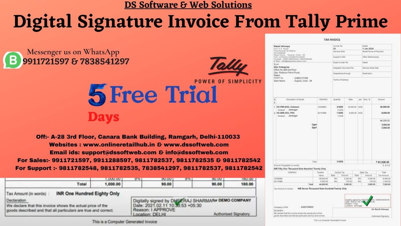 Digital Signature In Tally Invoice 1
