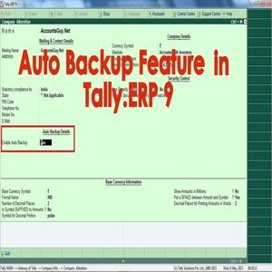 AUTO BACKUP IN TALLY ERP 9