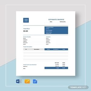 ESTIMATE INVOICE FORMAT