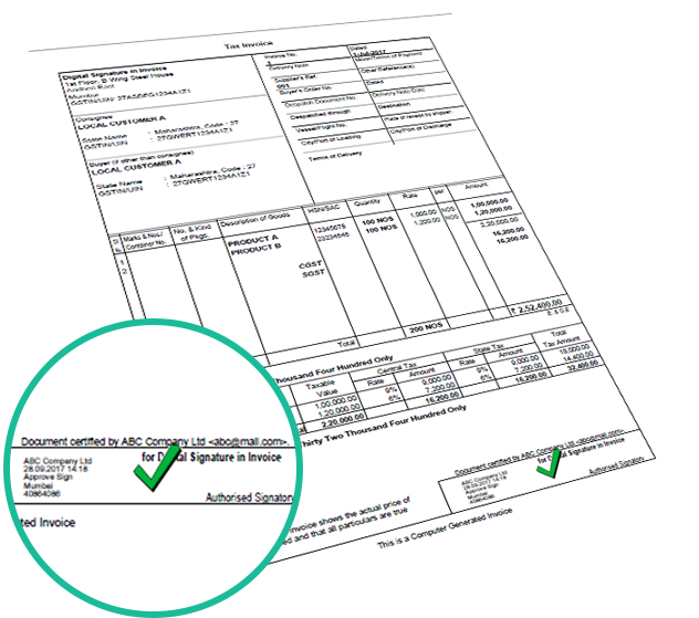 Digital Signature in Tally ERP 9