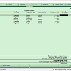 Chequeno Search & Auto Cheque Return Entry Tally Prime TDL