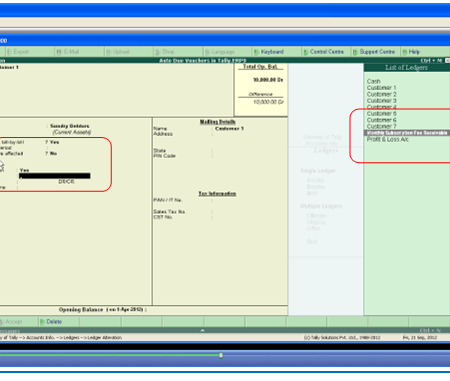 Auto Generate Due Entries TALLY PRIME