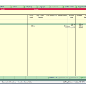 Auto P.O. for ROL Short fall TALLY PRIME