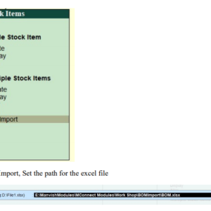 BOM Import TALLY PRIME TDL