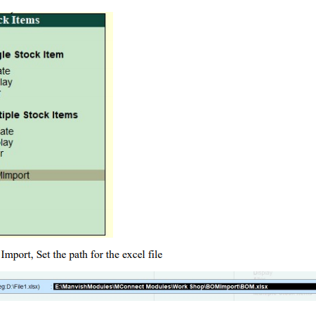 BOM Import TALLY PRIME TDL