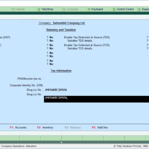 DRUG LICENSE NO TCP IN INVOICE FOR TALLY ERP 9