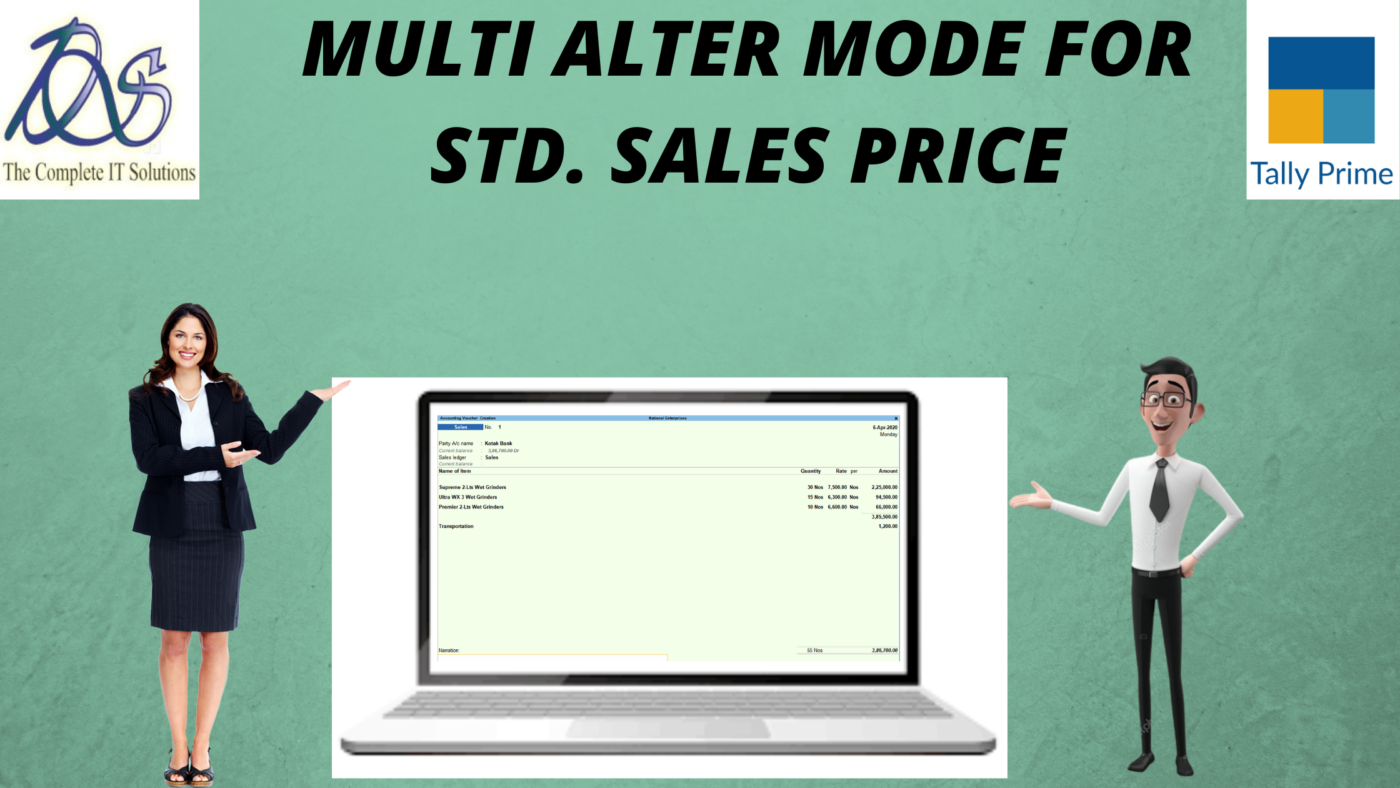 MULTI ALTER MODE FOR STD. SALES PRICE