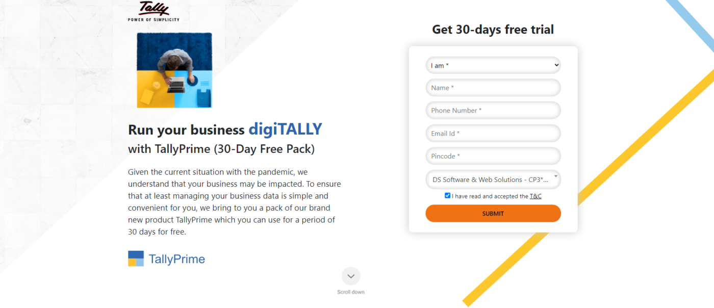 30 day free trial of TallyPrime!