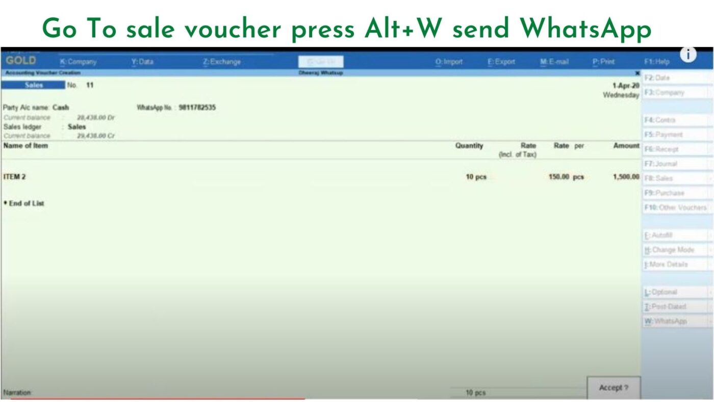 Tally To WhatsApp